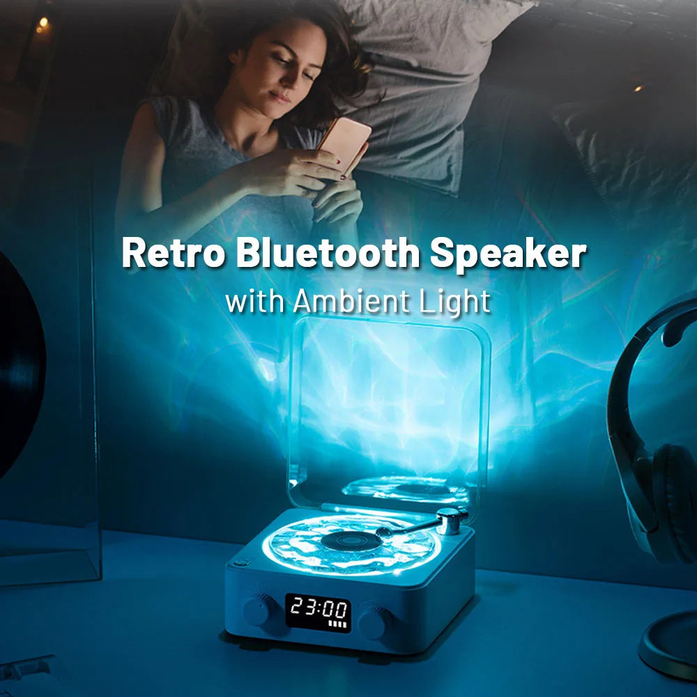 Retro Turntable Speaker Wireless Bluetooth-compatible 5.0 Vinyl Record Player Stereo Sound