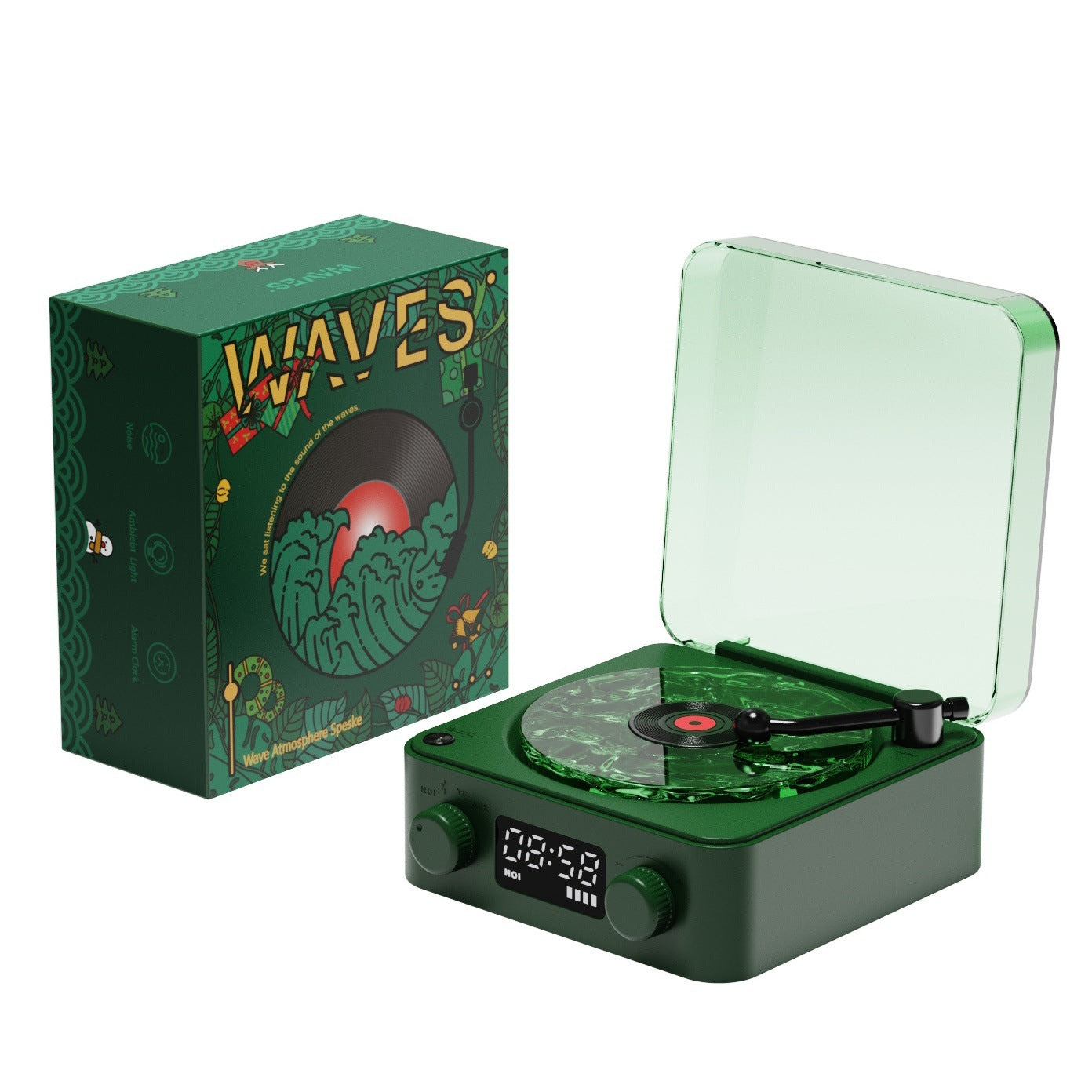Retro Turntable Speaker Wireless Bluetooth-compatible 5.0 Vinyl Record Player Stereo Sound